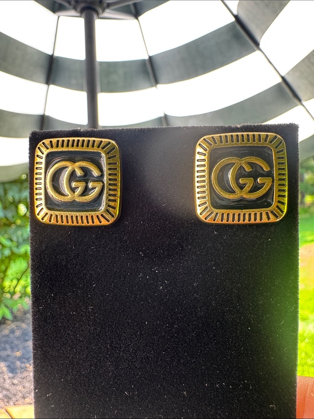 Earrings   Double G Square stud earrings